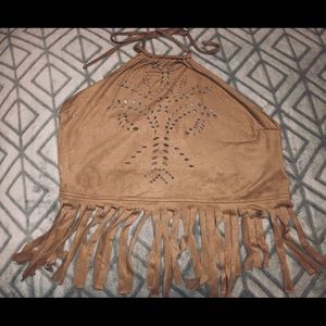 Soft Fringe Halter Top